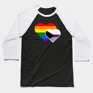 Demisexual Double Heart Baseball T-Shirt